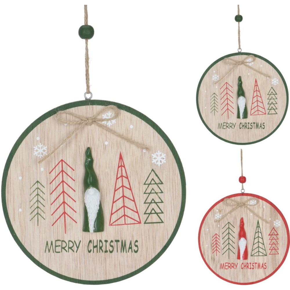 PENDENTE NATALE LEGNO 14CM2ASS